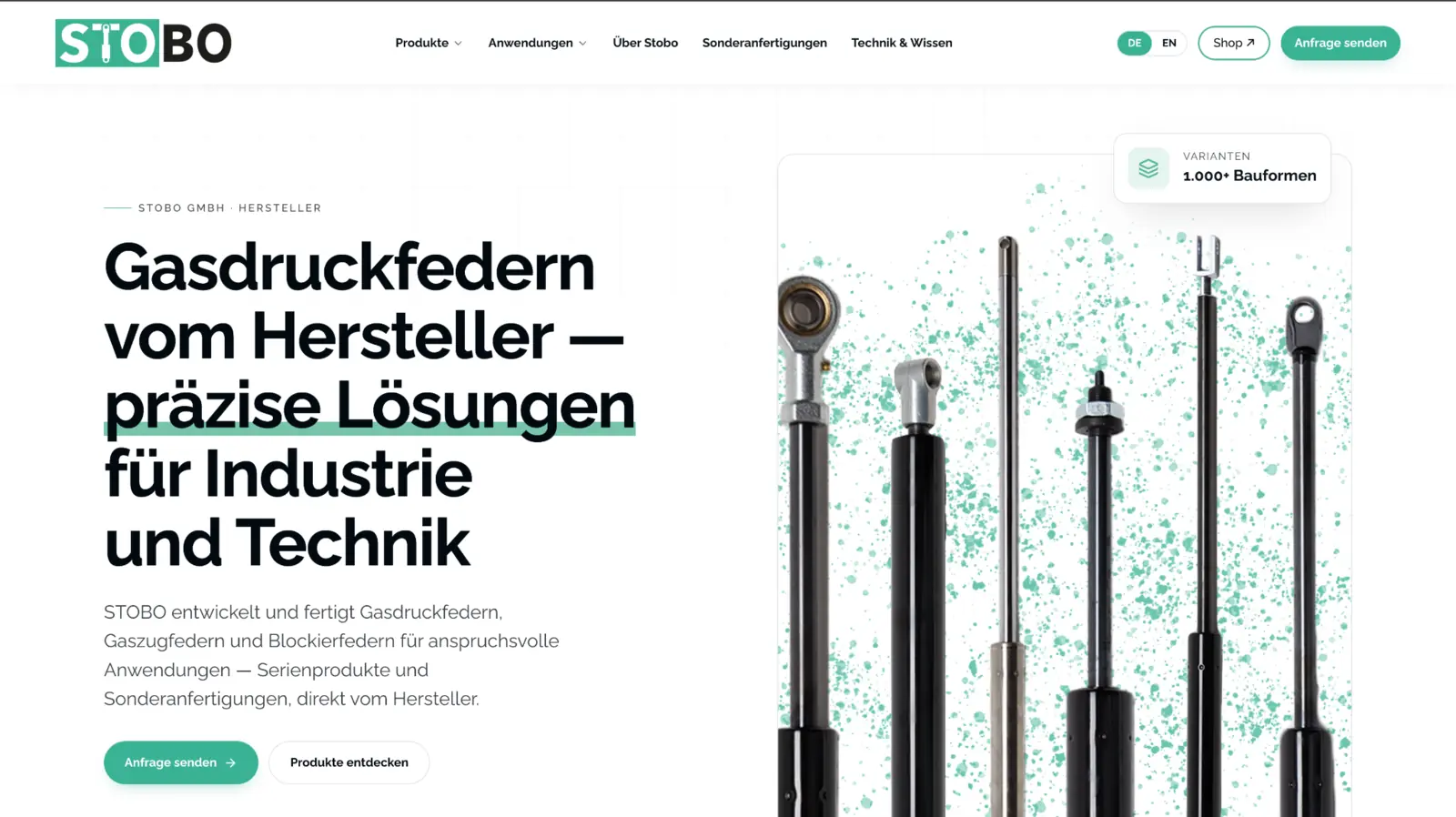 Desktop-Website der STOBO GmbH
