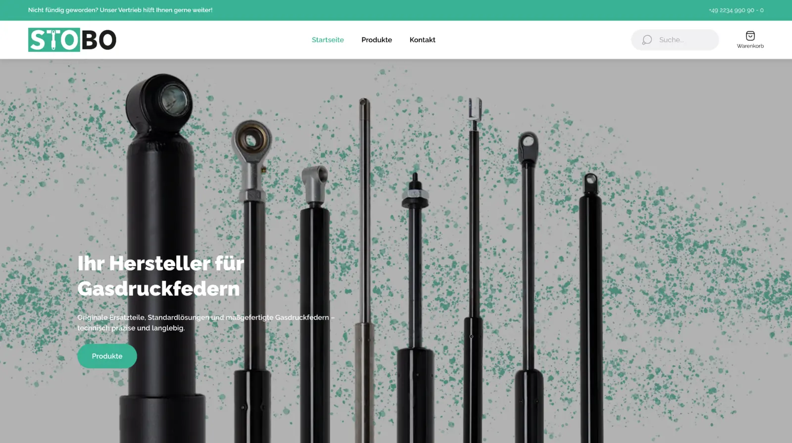 Desktop-Ansicht des STOBO Online-Shops